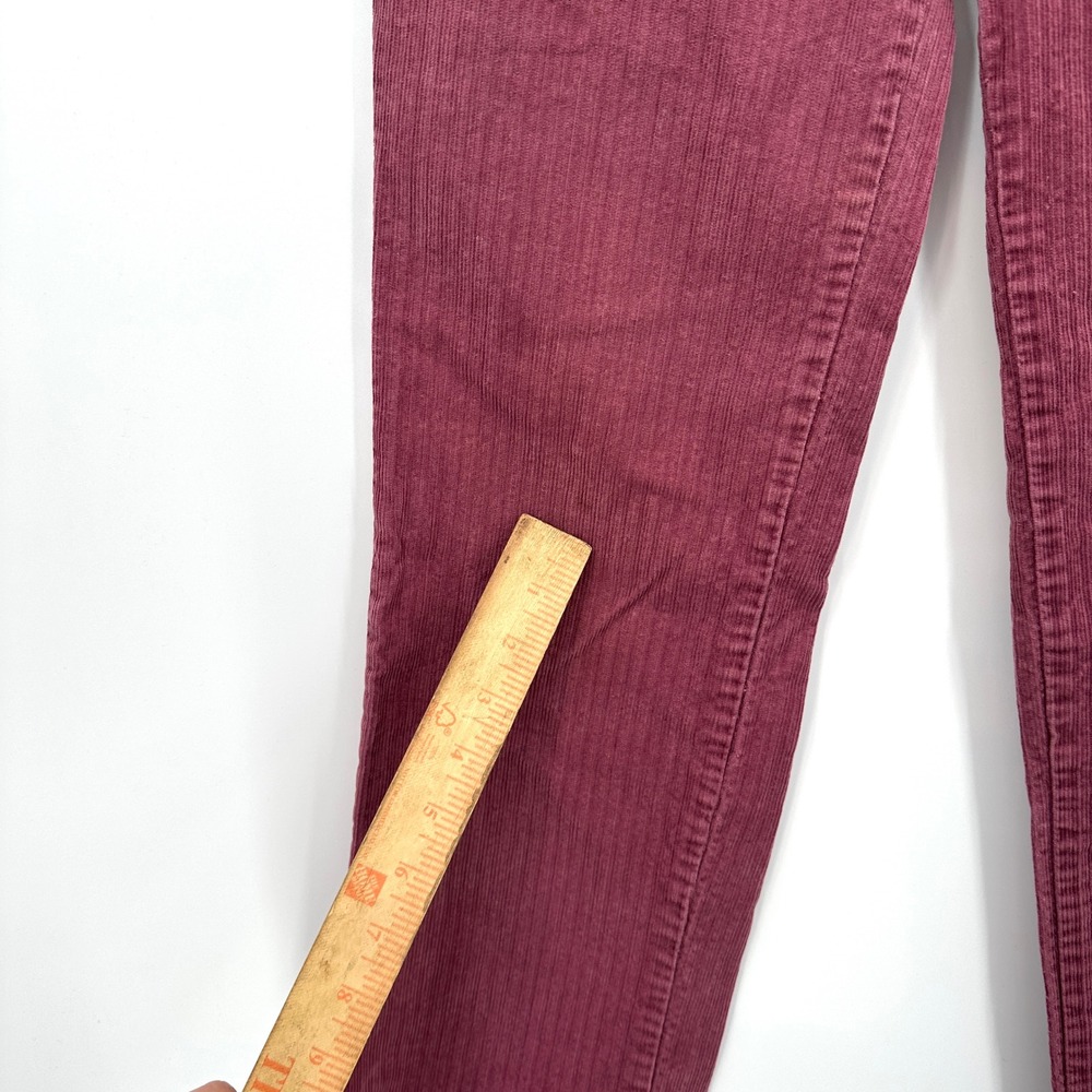 Vintage Jordache Burgundy Corduroy High Waisted Pants Size 28 Cotton 90s Retro - Picture 4 of 10